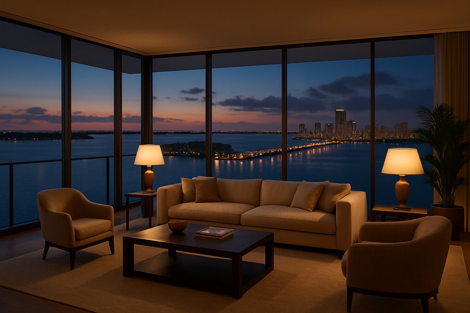 Brickell penthouse living room